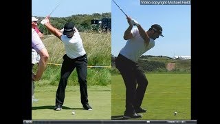 Jon Rahm golf swing  Long Iron faceon amp downtheline July 2017 [upl. by Geehan]