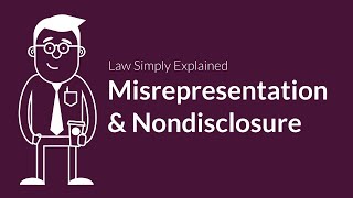 Misrepresentation and Nondisclosure  Contracts  Defenses amp Excuses [upl. by Goddord]