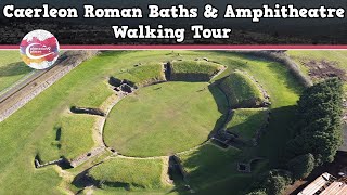 CAERLEON ROMAN BATHS amp AMPHITHEATRE WALES  Walking Tour  Pinned on Places [upl. by Giwdul]