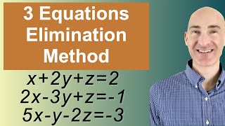 Solving Systems of 3 Equations Elimination [upl. by Reyaht]