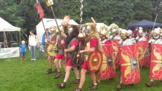 Roman Reenactment at the Amphitheatre in Caerleon Marching In [upl. by Ciccia]