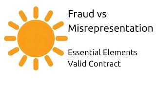 Fraud vs Misrepresentation  Other Essential Elements of a Valid Contract  CA CPT  CS amp CMA [upl. by Frisse]